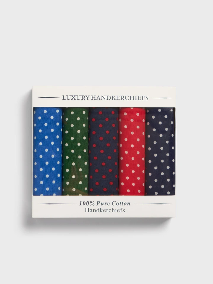 Multicolored Cotton Handkerchief Box Set