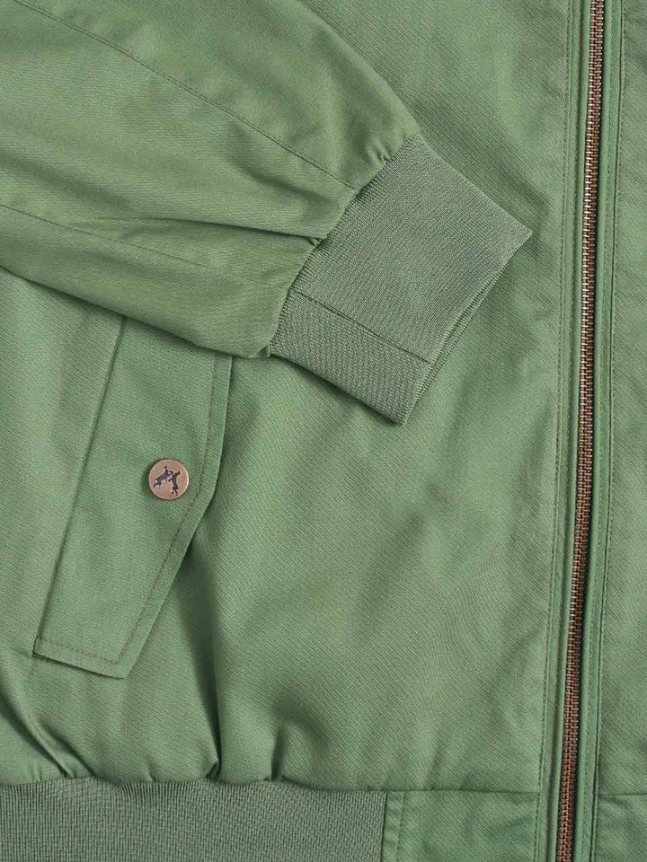 Men's Green Harrington Jacket Cuff Detail