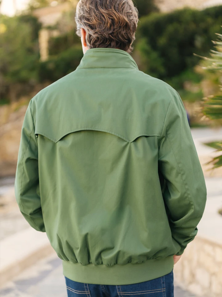 Men's Green Harrington Jacket Yoke