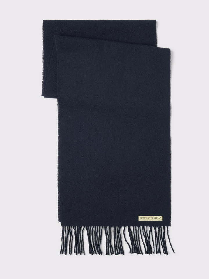 Navy 100% Lambswool Scarf