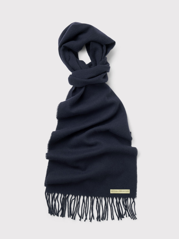 Navy 100% Lambswool Scarf