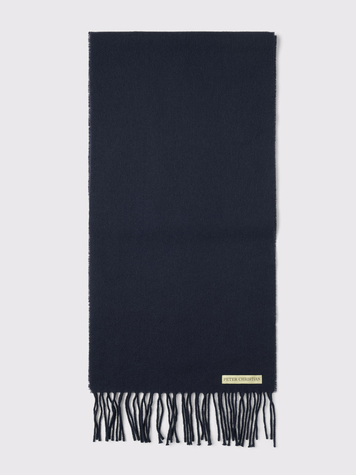 Navy 100% Lambswool Scarf