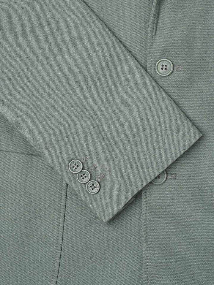 Men's Sage Green Cotton Canvas Blazer Cuff