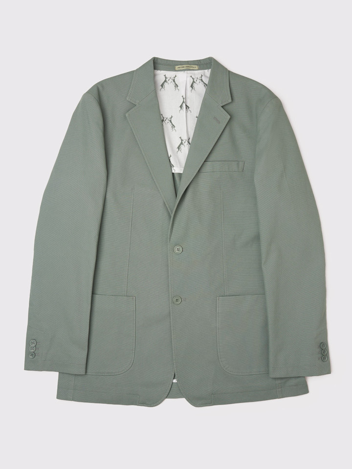 Men's Sage Green Cotton Canvas Blazer