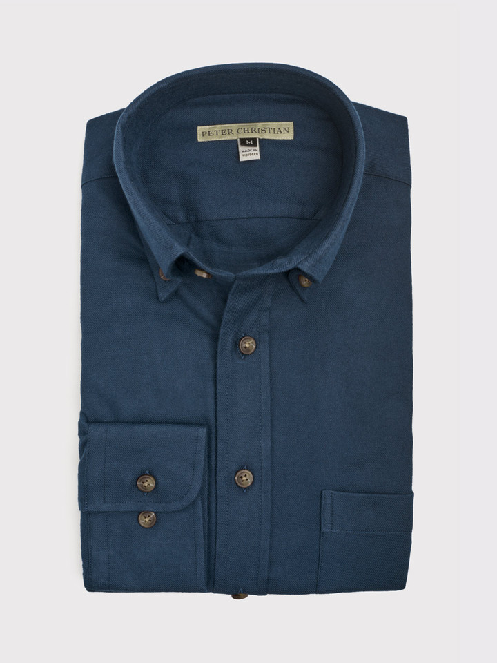 Blue brushed cotton shirt