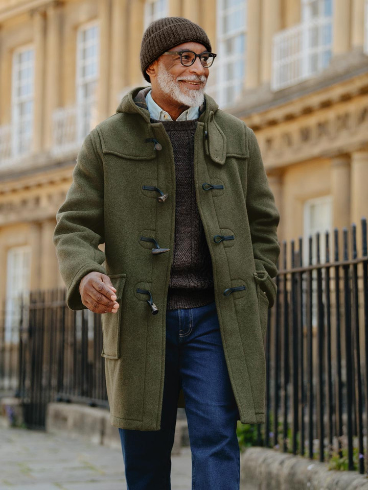 Men's Green Duffle Coat | Peter Christian