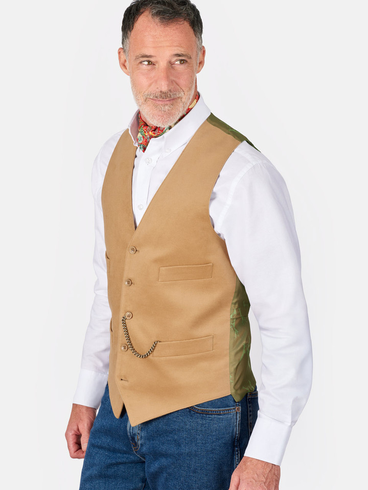 Biscuit Moleskin Vest Model