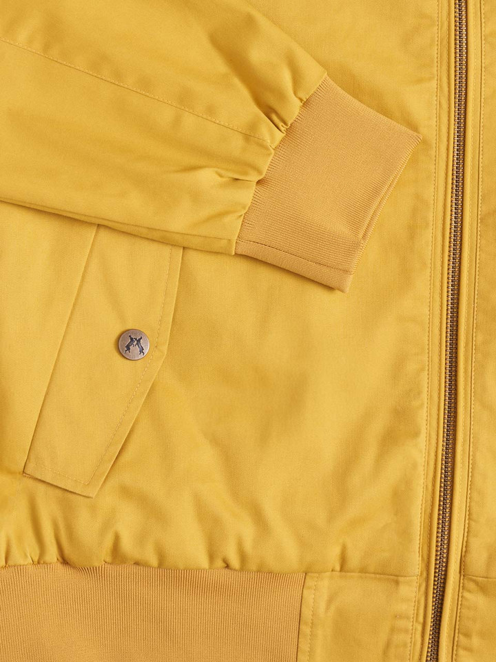 Men's Mustard Yellow Harrington Jacket Sleeve Detail