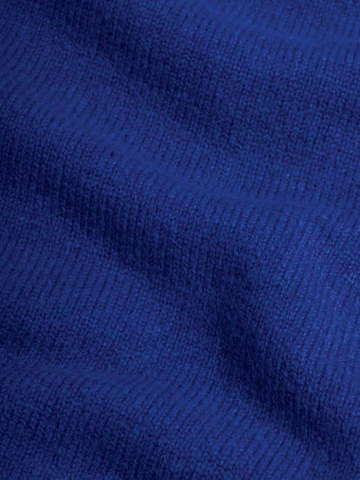 Blue Lambswool V-Neck Sweater