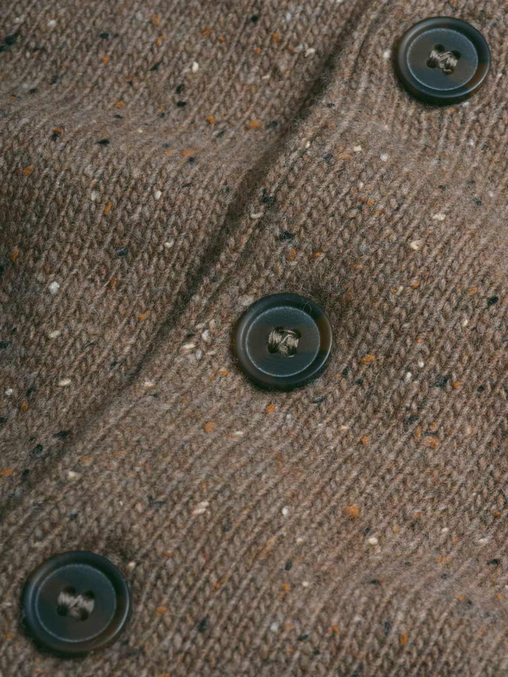 Brown Knitted Waistcoat Close Up