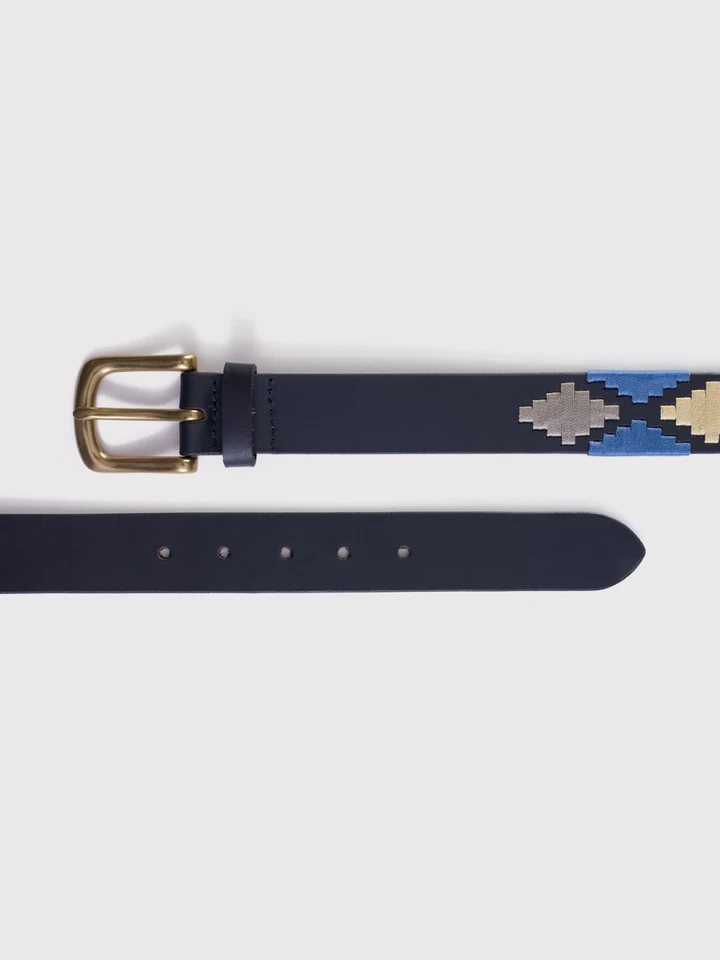 Blue Leather Polo Belt