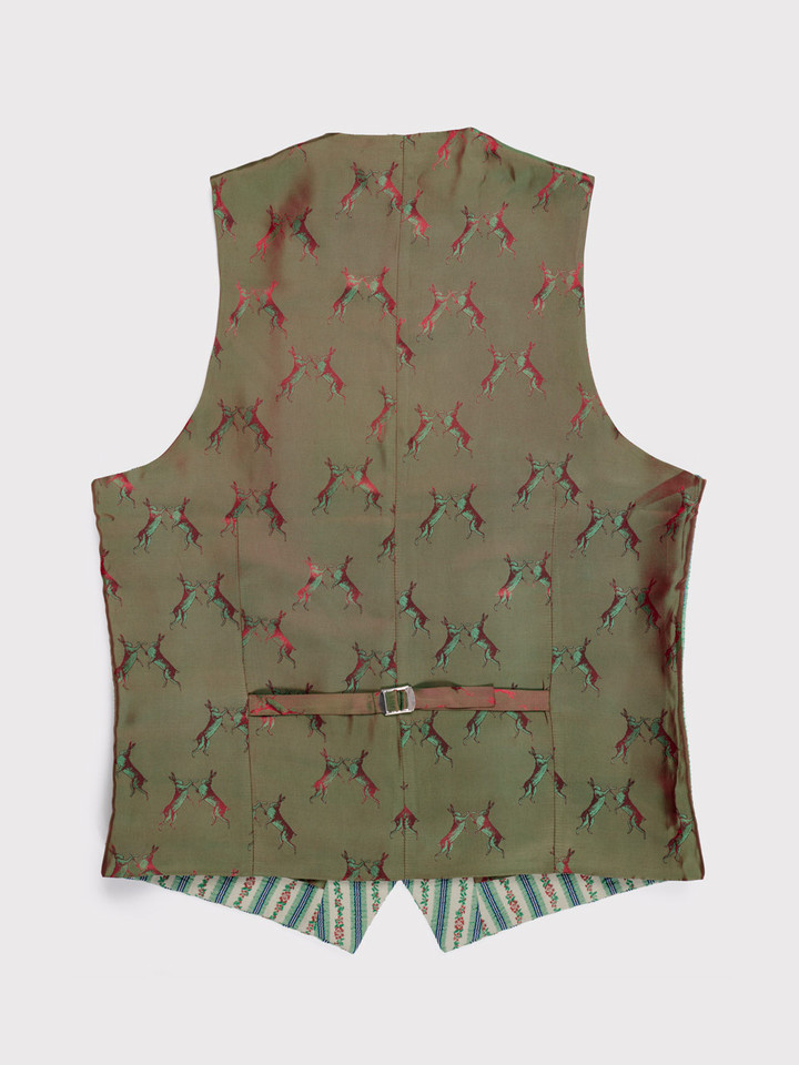 Men's Striped Floral Vest Back