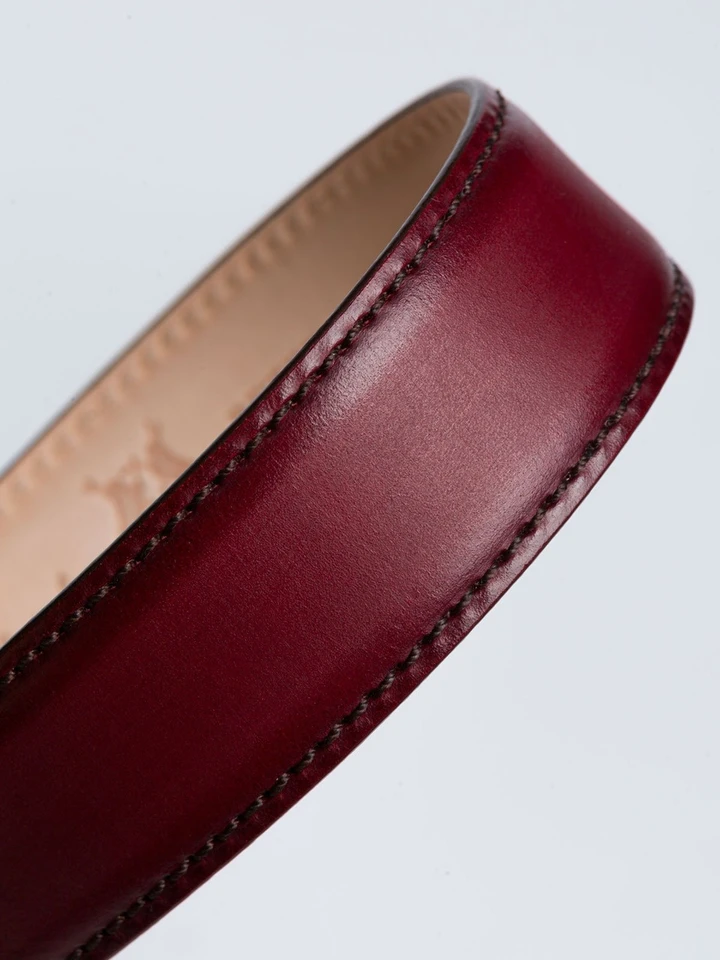 Mens Burgundy & Brown Madrid Leather Belt