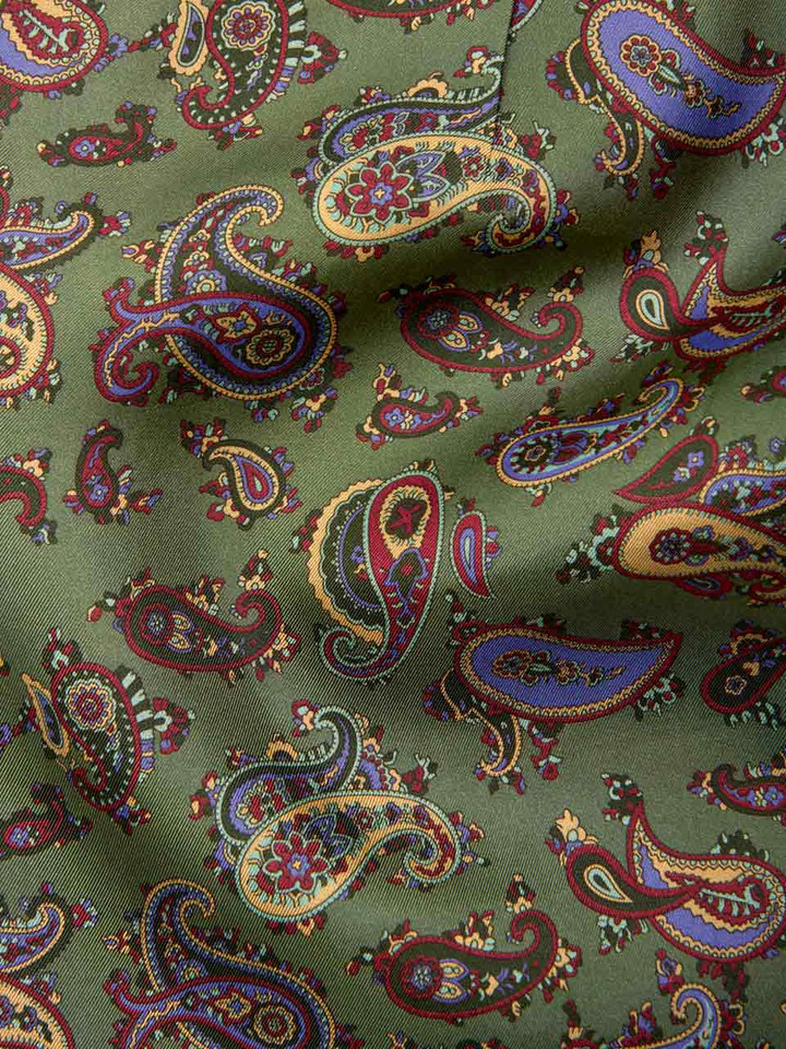 Green Silk Paisley Cravat