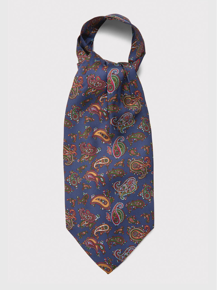 Navy Silk Paisley Cravat