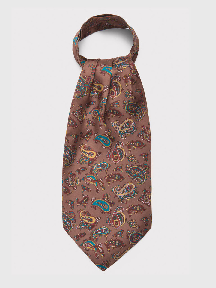 Men's Walnut Silk Paisley Cravat