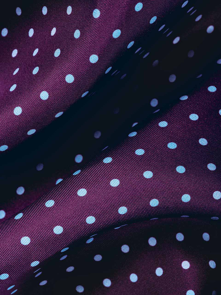 Purple & Sky Birkin Silk Scarf Close Up
