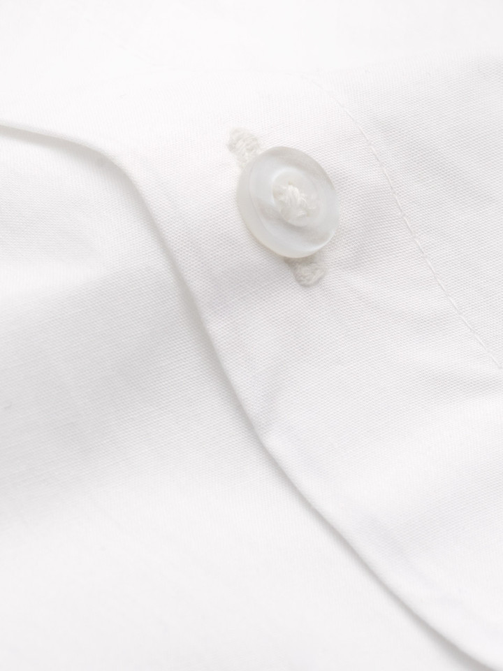 White Double Cuff Nehru Shirt Fabric