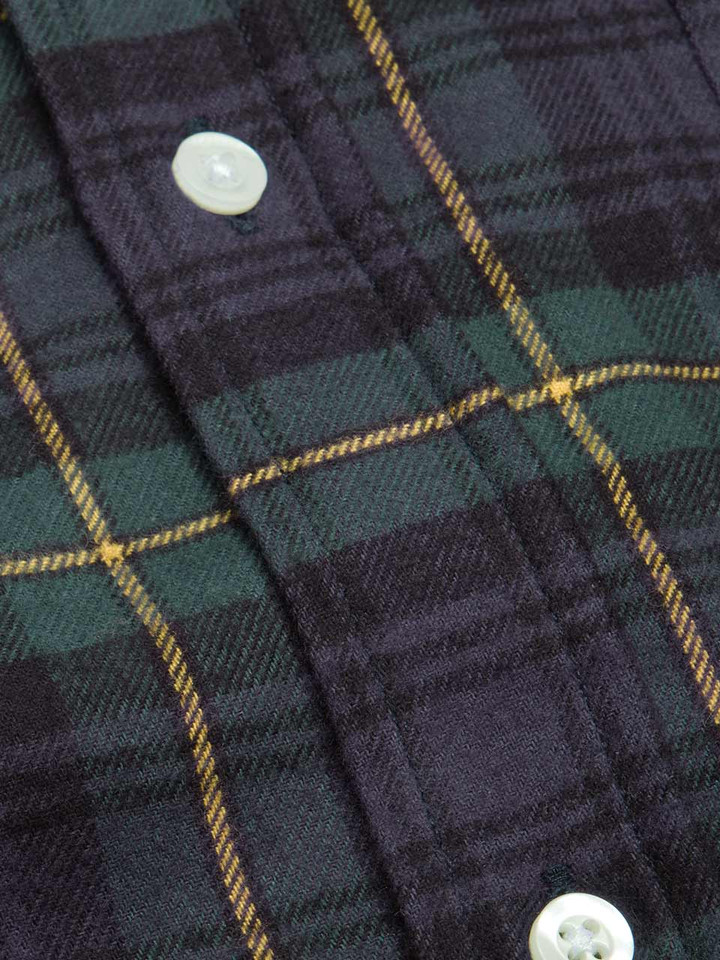 Men's Navy Tartan Shirt Buttons