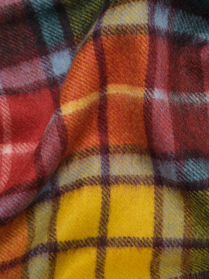 Multi-coloured 100% Cashmere Scarf Fabric