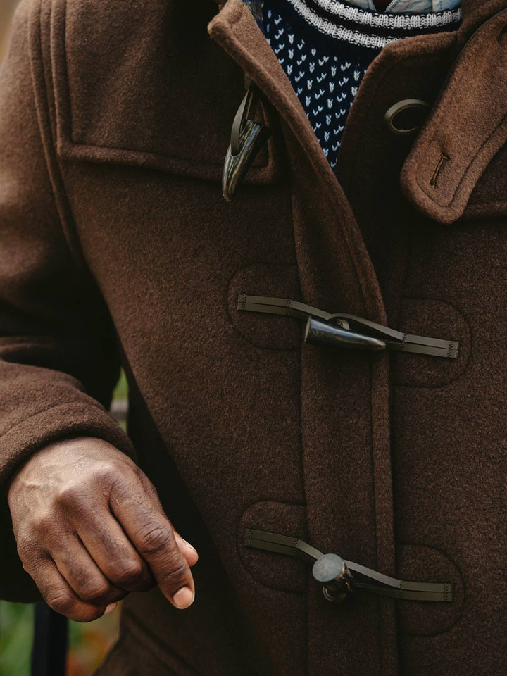 Chocolate Brown Duffle Coat model 02