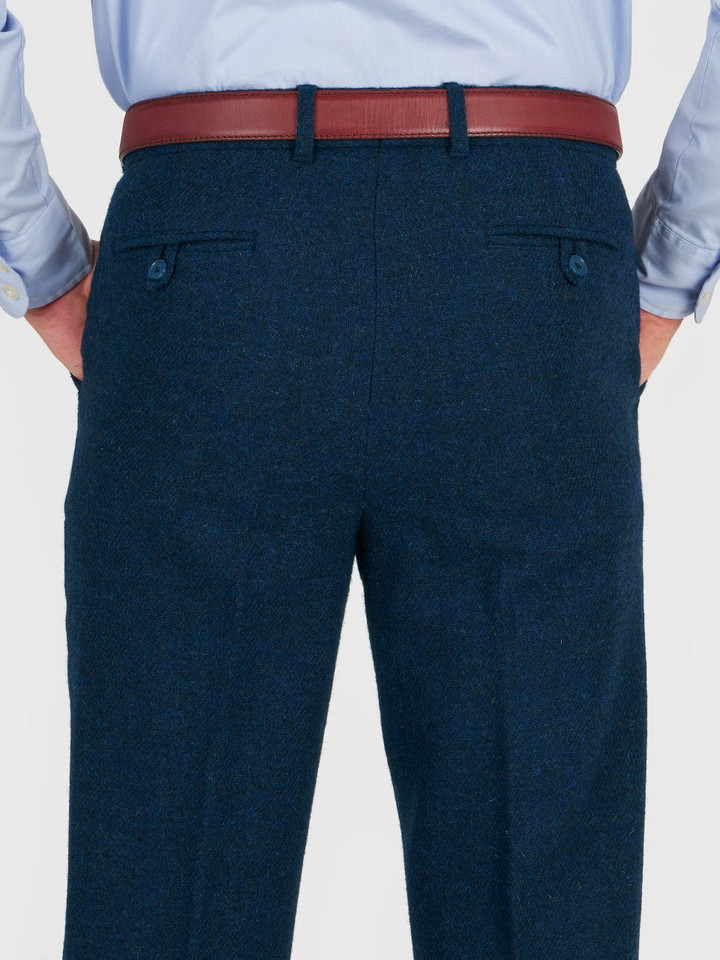 Navy Harris Tweed Trousers