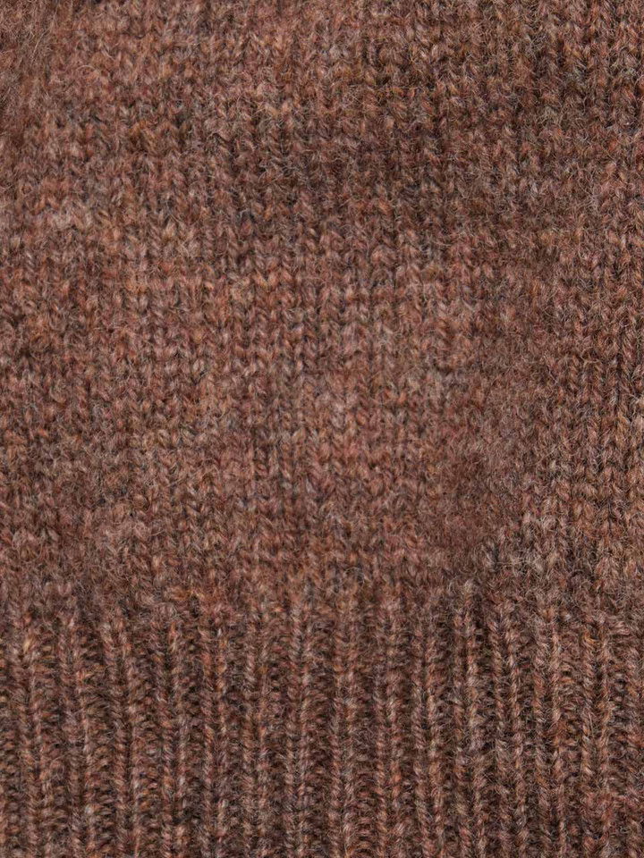 Walnut Brown Lambswool V Neck