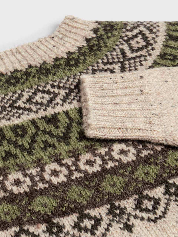 Oat Fairisle Sweater Cuff Detail
