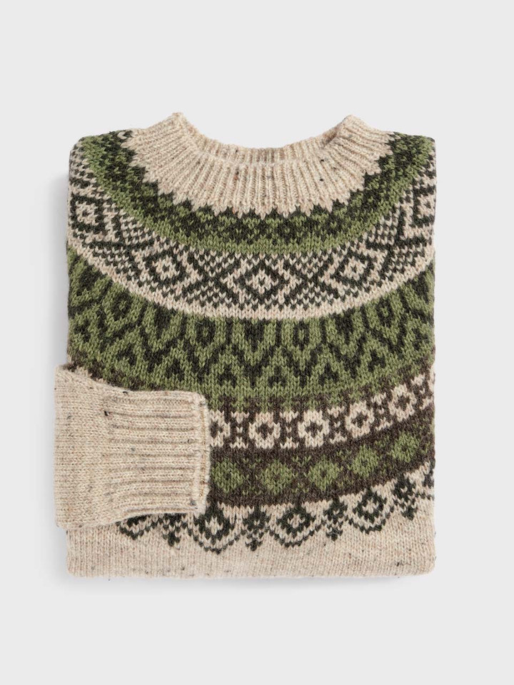 Oat Fairisle Sweater Folded