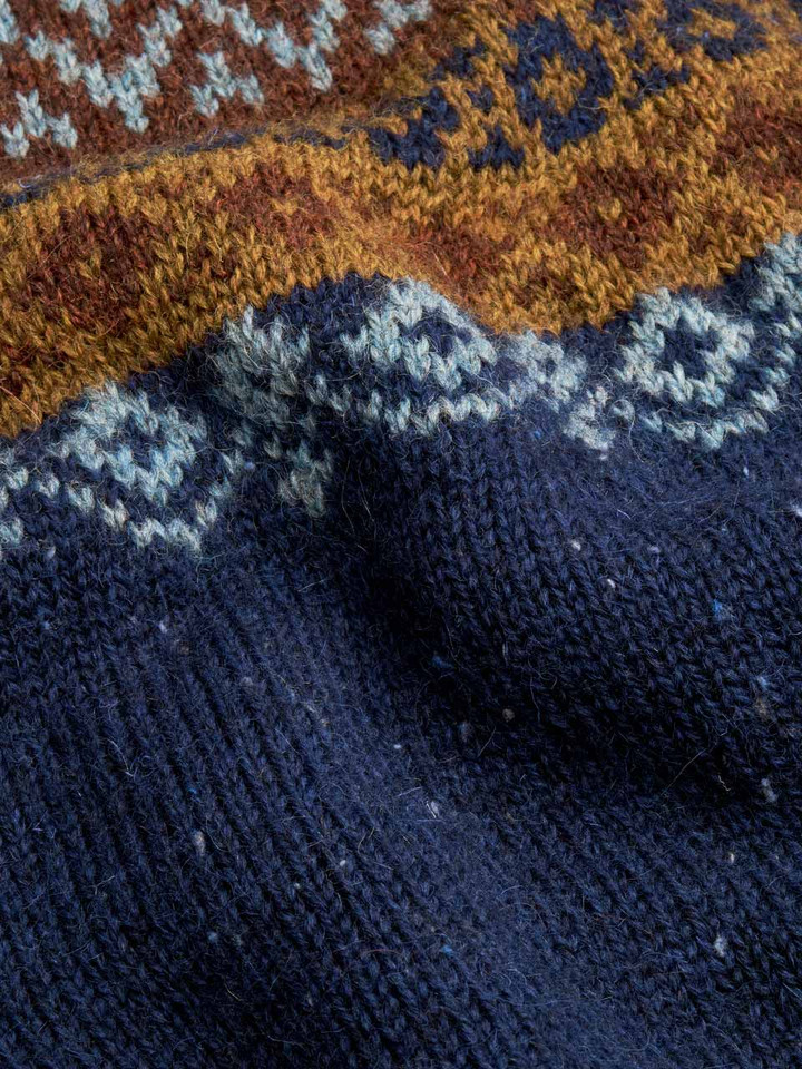Navy Fairisle Sweater Fabric