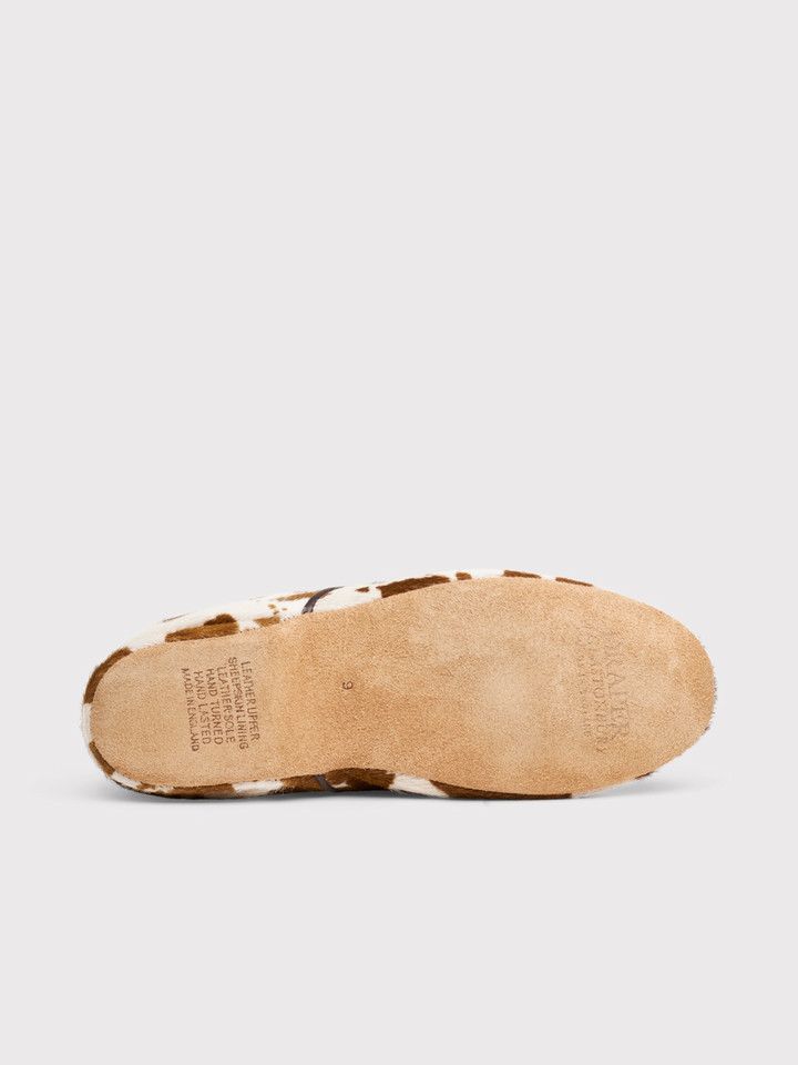 Cow Print Leather Slippers Sole