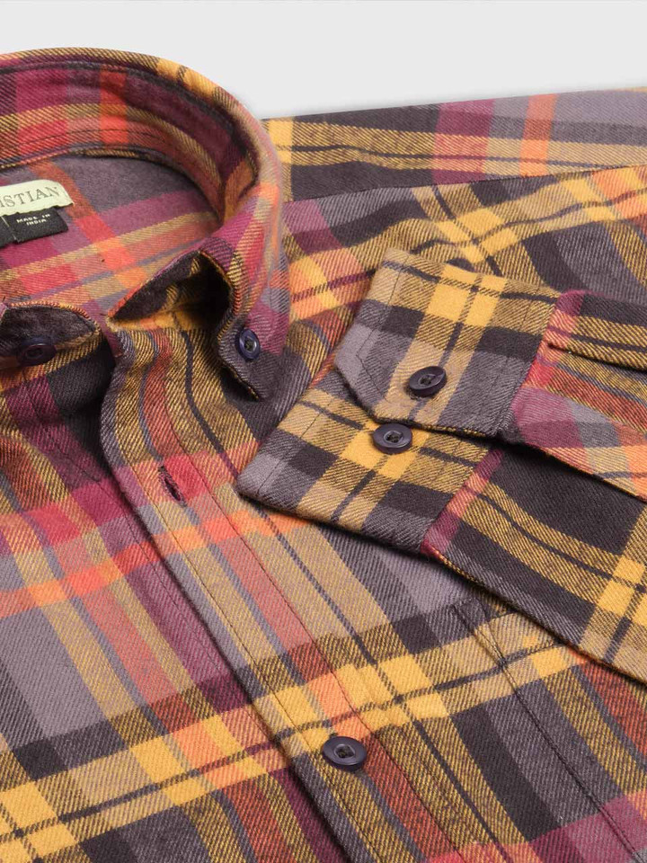 Autumn Brushed Check Shirt Detail