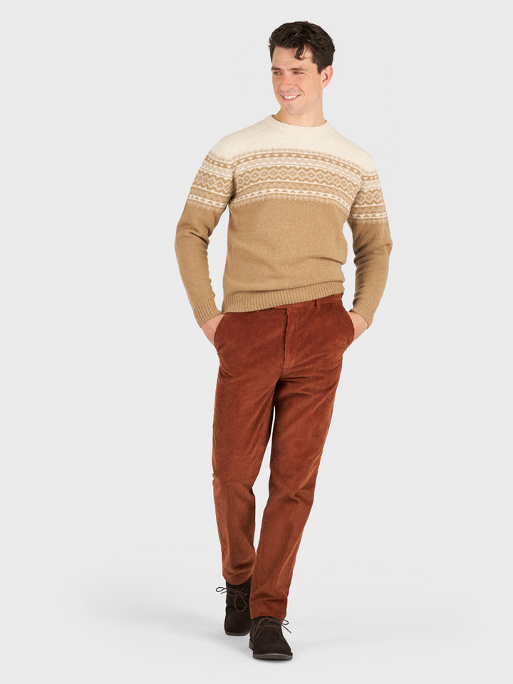 Model wears Caramel Aspen Sweater
