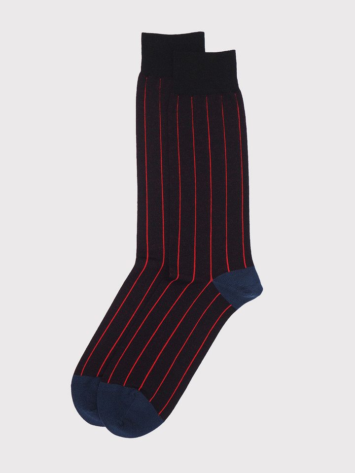 Mens Black Pin Stripe Egyptian Cotton Socks