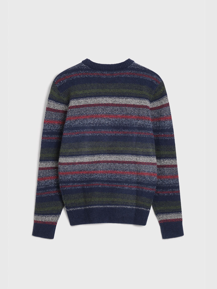 Navy Striped Knitted Sweater Back