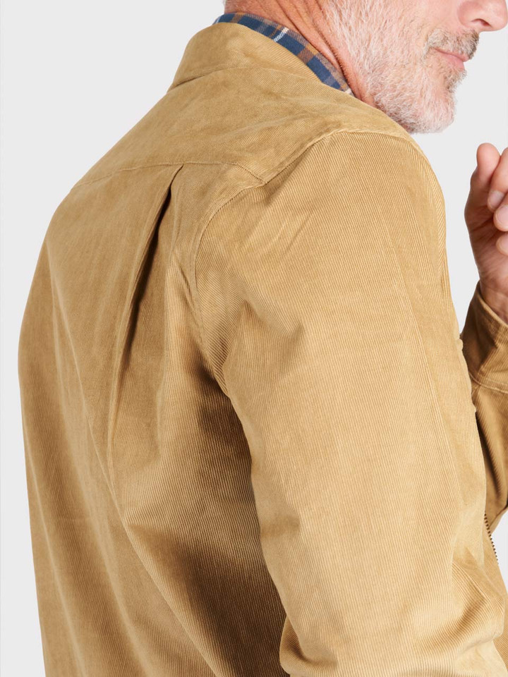 Sand needlecord cotton shacket
