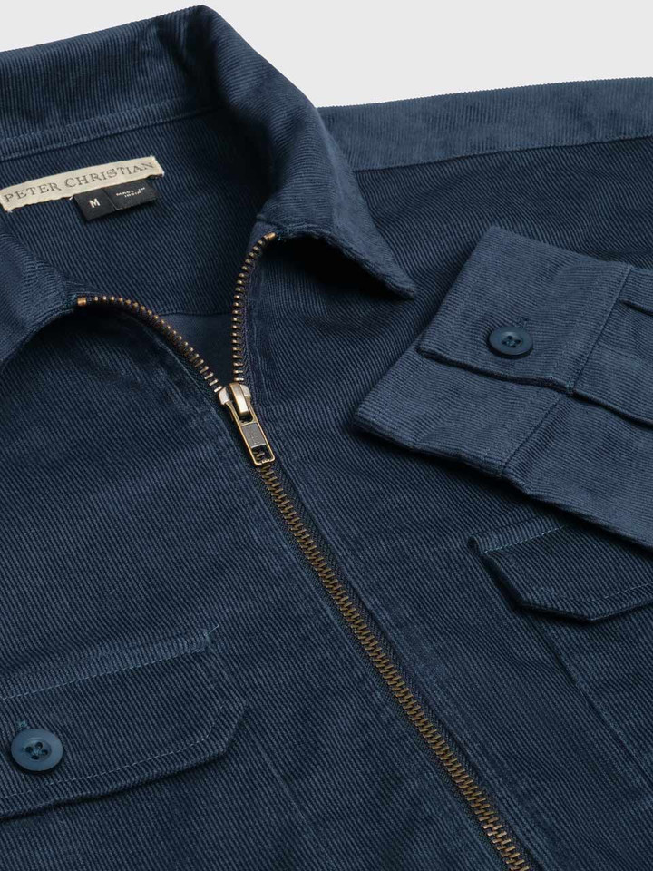 Navy needlecord cotton shacket