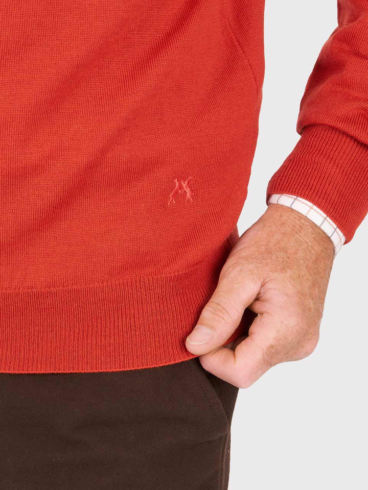 Spice Merino V-Neck Sweater Model Details