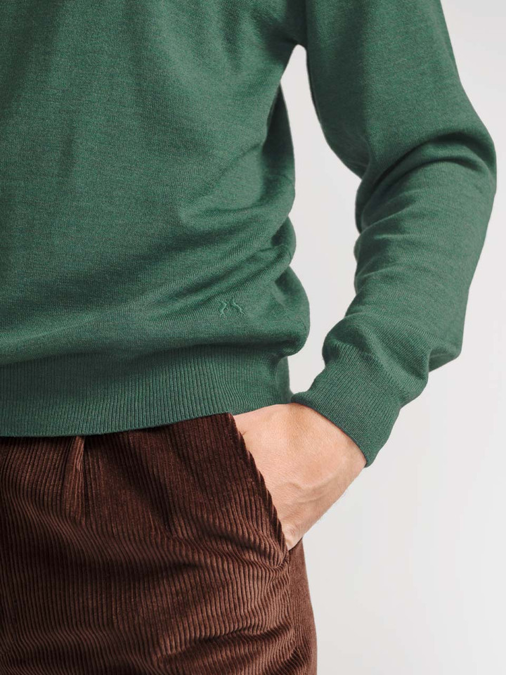 Pine Merino Polo Neck Jumper 03