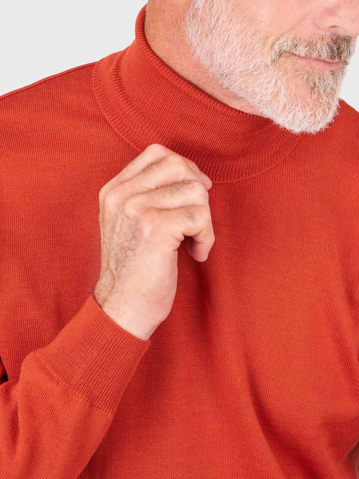 Detail of Spice Turtleneck Merino Sweater