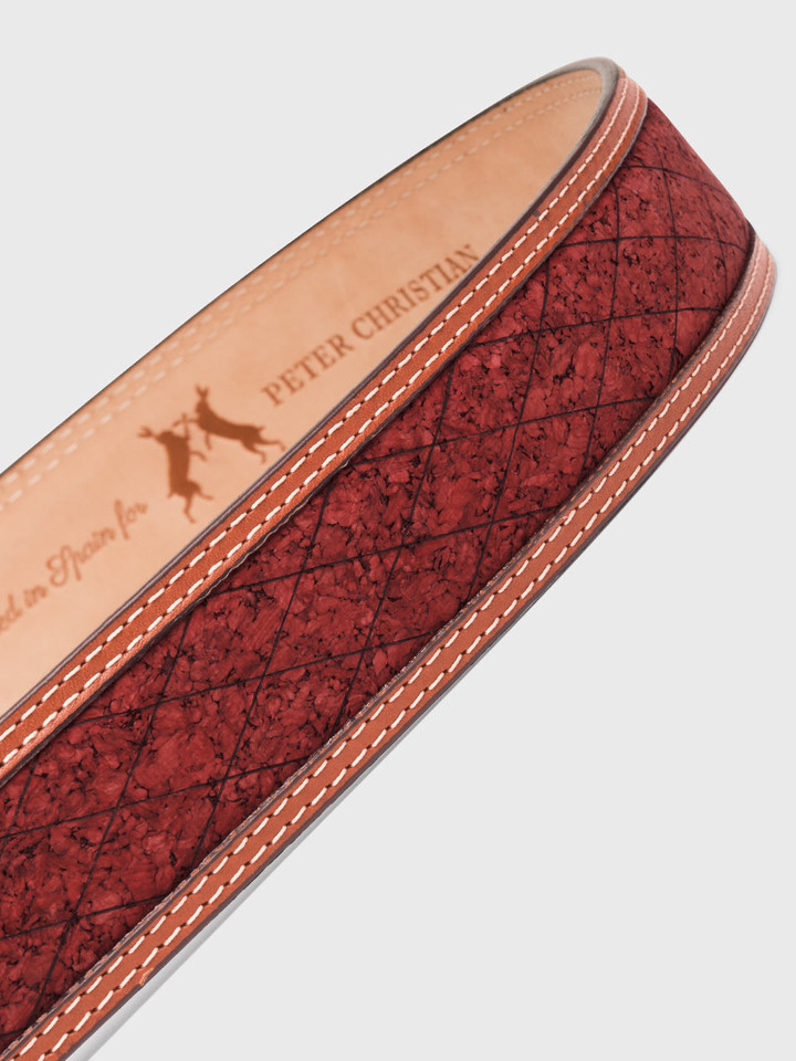 Red Cork Leather Belt