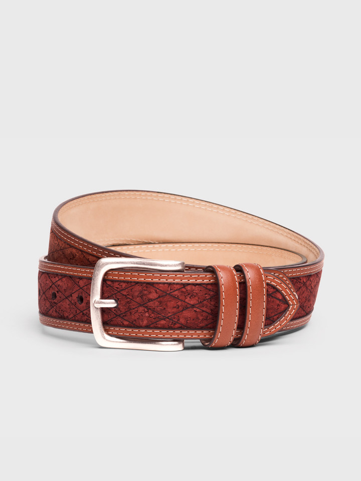 Red Cork Leather Belt