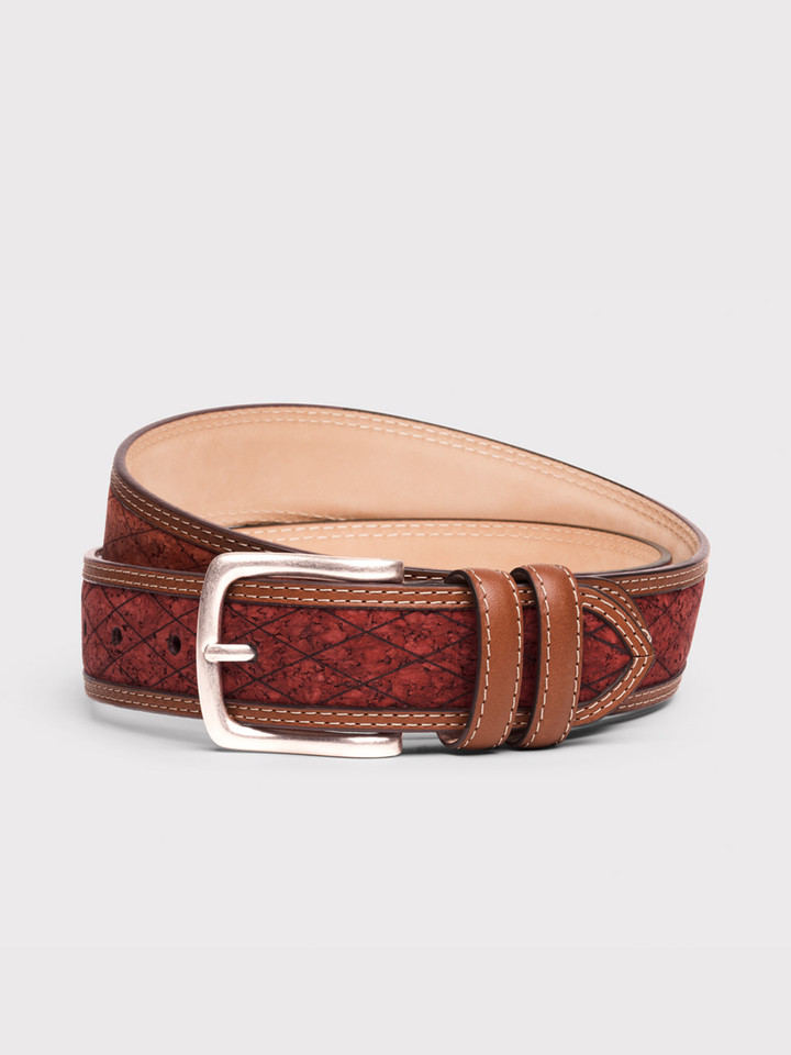 Red Cork Leather Belt