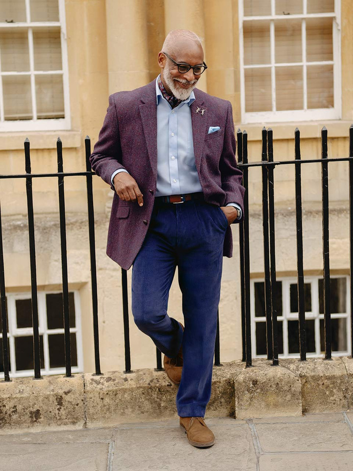 Mens Burdock Harris Tweed Jacket On Model
