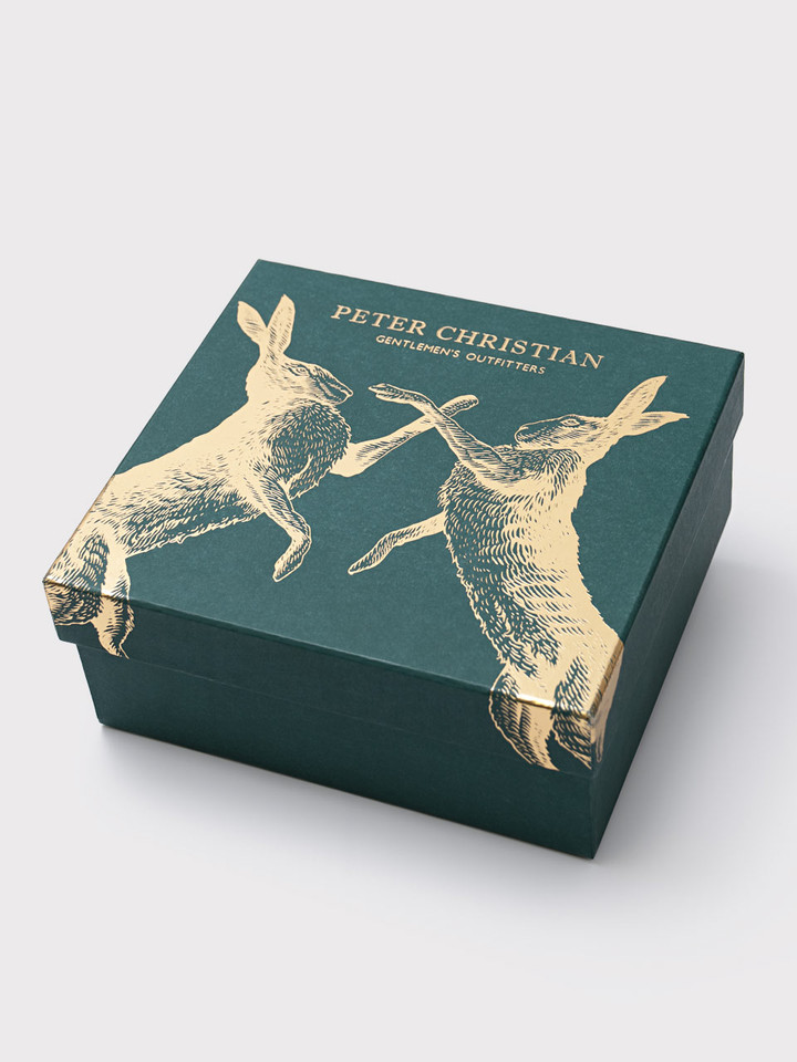 Boxing Hares Sock Box