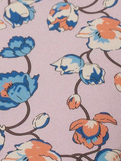 Pink Floral Silk Tie Pattern