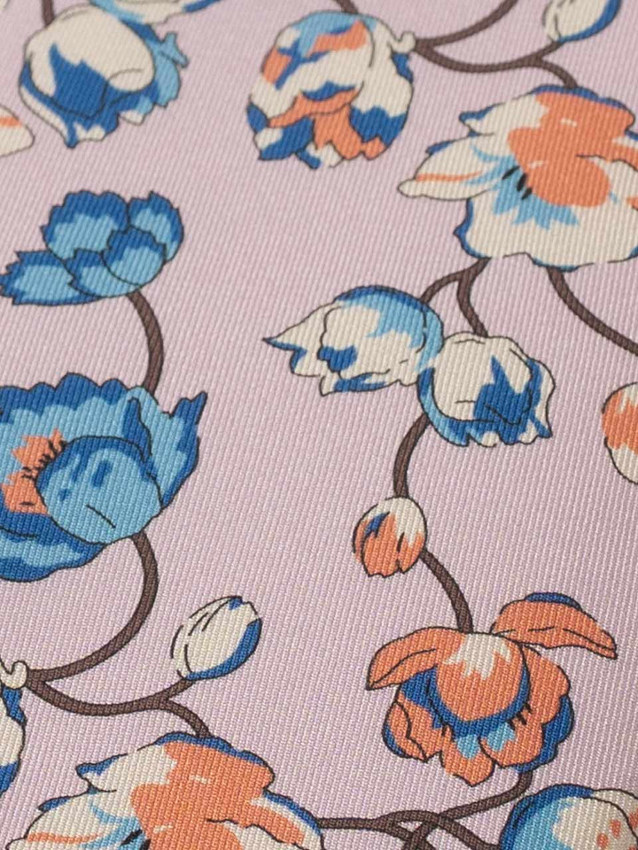 Mens Pink Floral Silk Tie Fabric
