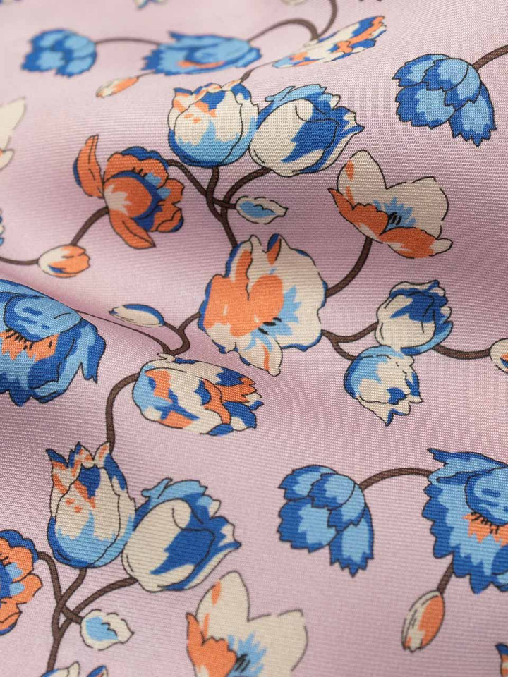 Mens Floral Pink Cravat Fabric