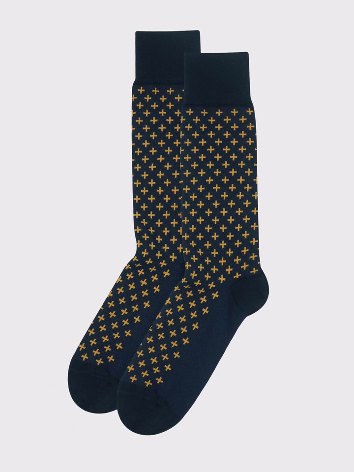 Navy Cross Design Supima Cotton Socks