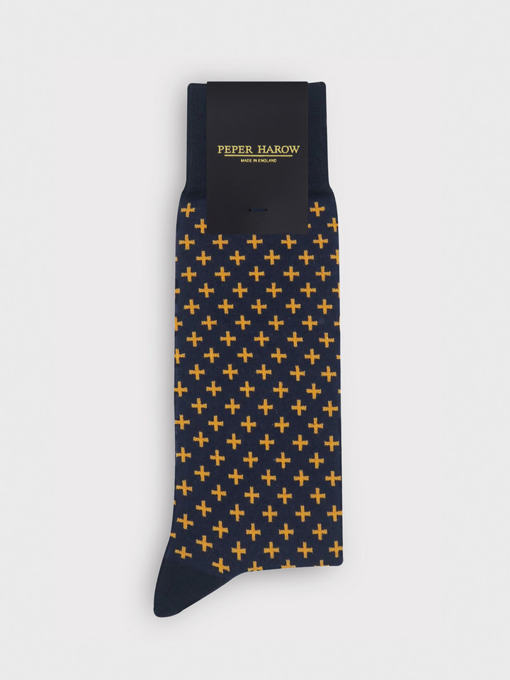 Navy Cross Design Supima Cotton Socks